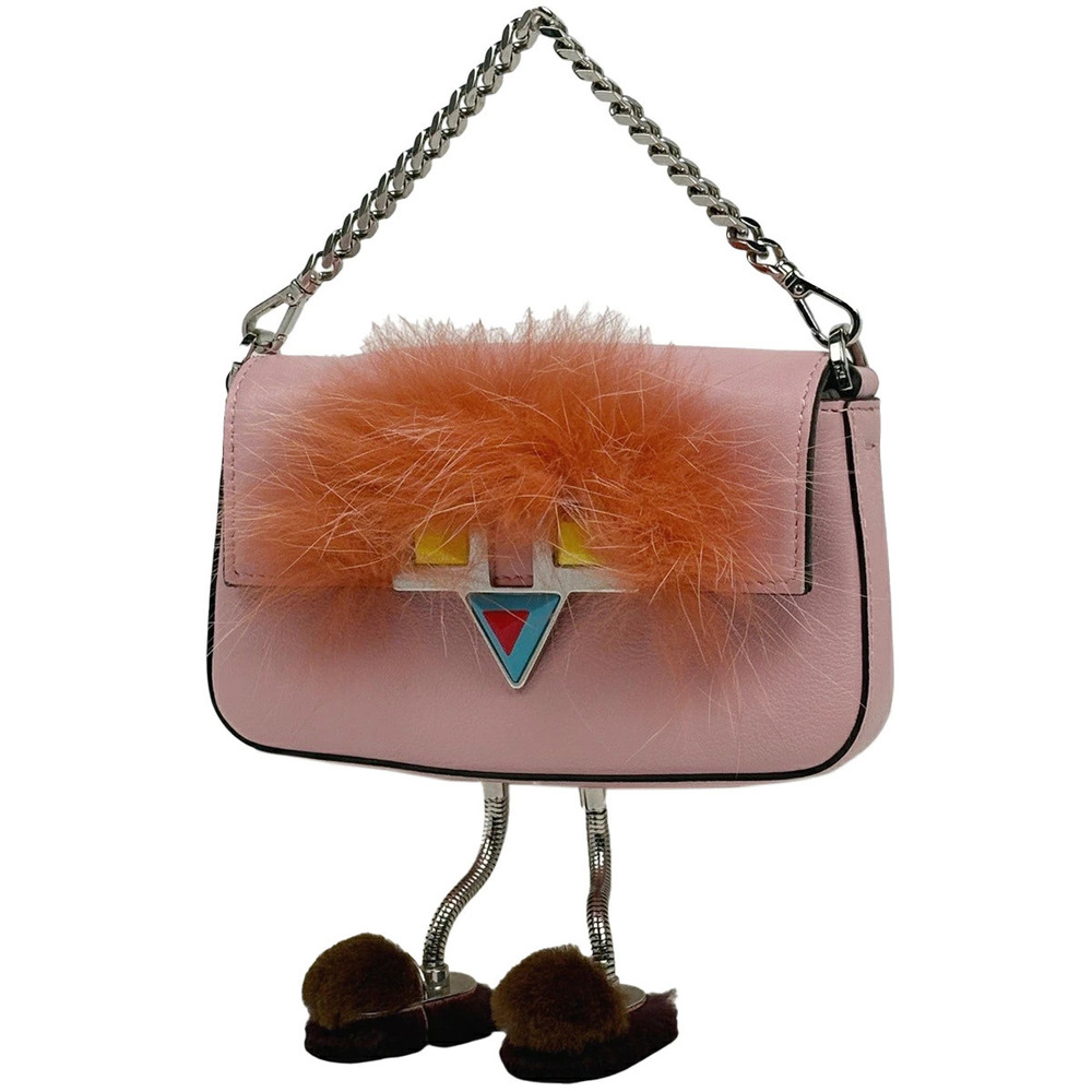 Fendi Baguette Monster bag leather pink